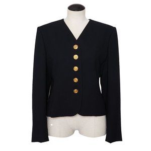 Vintage Jaeger Blazer, Black and Gold, Size L, Vintage black and gold blazer